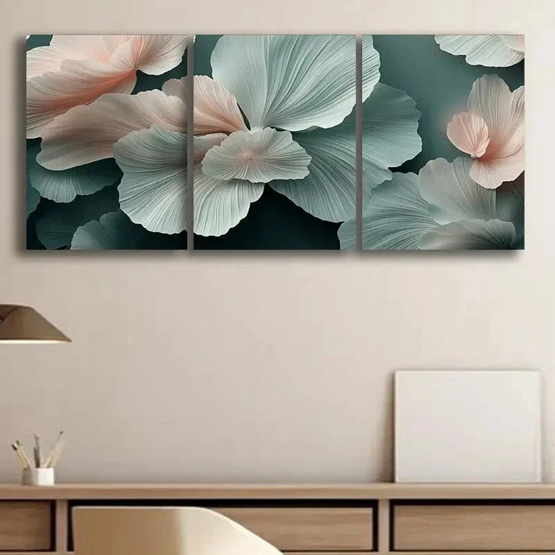 3pcs Green and White Shaded Circles Perfect Wall Art Set Canvas Framed 40x60cm - High Quality Print 100% Australian Made Wall Canvas Ready to Hang