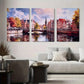 3pcs Modern Classic Art Deco Vertical Bruges Metal Print Ready to Hang Art