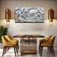 Light Blue Flowers Golden Wall Art Canvas Office Home Room Framed 120x60cm