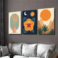 3pcs Boho Style Modern Tropical Flower & Abstrac Wall Art Set Canvas Framed 40x60cm - High Quality Print 100% Australian Made Wall Canvas Ready to Hang