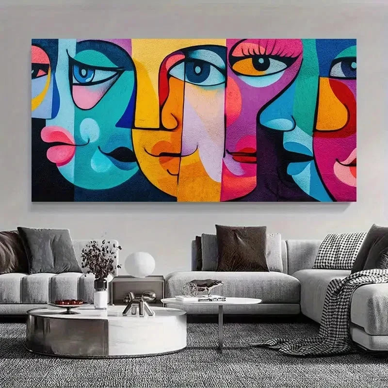 Modern Graffiti Realistic Mural Wall Art Canvas Office Home Room Framed 120x60cm