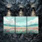 3pcs Charming Illustrations Abstract Nature Metal Print Ready to Hang Art