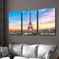 3pcs Eiffel Tower Triptych Classic Landscape Wall Art Set Canvas Framed 40x60cm - High Quality Print 100% Australian Made Wall Canvas Ready to Hang