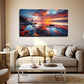 Vibrant Sunset Reflection Wall Art Canvas Office Home Room Framed 80x45cm