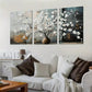 3pcs White Flower Graffiti on a Brown Backdrop Wall Art Set Canvas Framed 40x60cm - High Quality Print 100% Australian Made Wall Canvas Ready to Hang