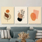 3pcs Modern Abstract Minimalist Botanical Pink Metal Print Ready to Hang Art