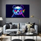 Minimalist Cute Panda Headphone Wall Art Canvas Office Home Room Framed 120x60cm