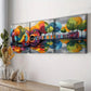 3pcs Colorful Guitar Tree Design Cool Perfect Wall Art Set Canvas Framed 40x60cm - High Quality Print 100% Australian Made Wall Canvas Ready to Hang
