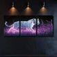 3pcs White Tiger on Neon Grass Decor Wall Art Set Canvas Framed 40x60cm - High Quality Print 100% Australian Made Wall Canvas Ready to Hang