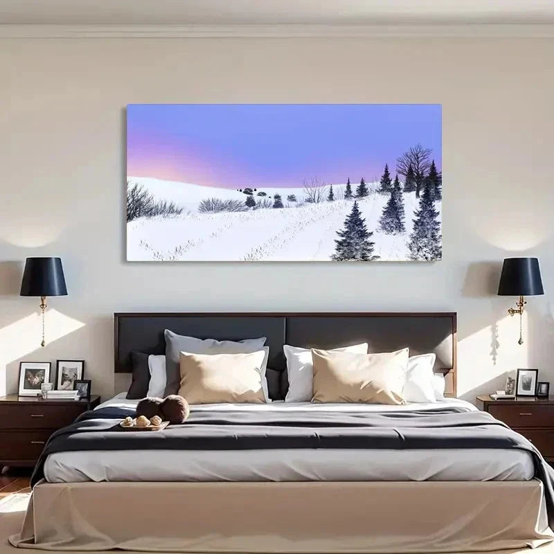 Winter Mountain Natural Scenery Wall Art Canvas Office Home Room Framed 120x60cm