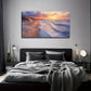 White Wave Sunset Wall Art Canvas Office Home Room Framed 80x45cm
