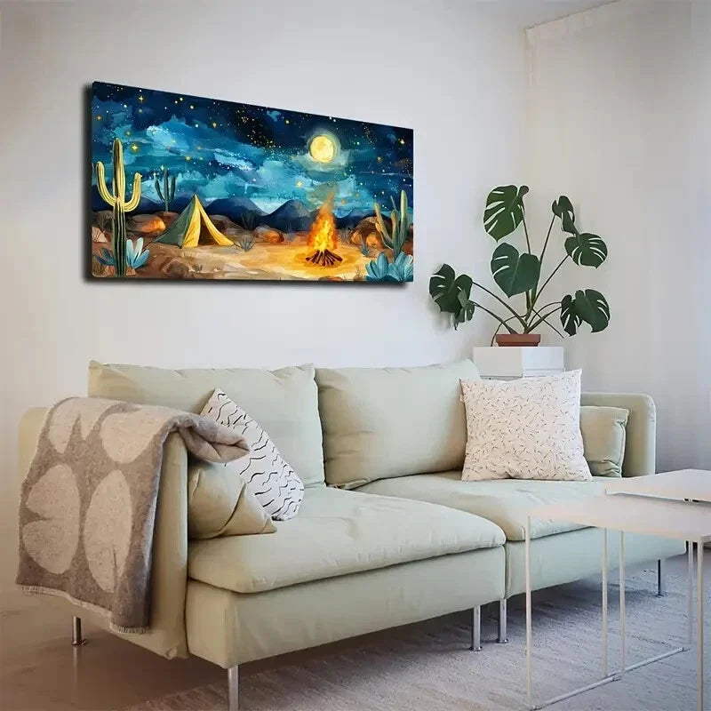 Serene Floral Creek Landscape Wall Art Canvas Office Home Room Framed 120x60cm