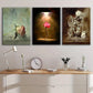 3pcs Vintage Oilpainting Style Rose Leopard Lion Wall Art Set Canvas Framed 40x60cm - High Quality Print 100% Australian Made Wall Canvas Ready to Hang