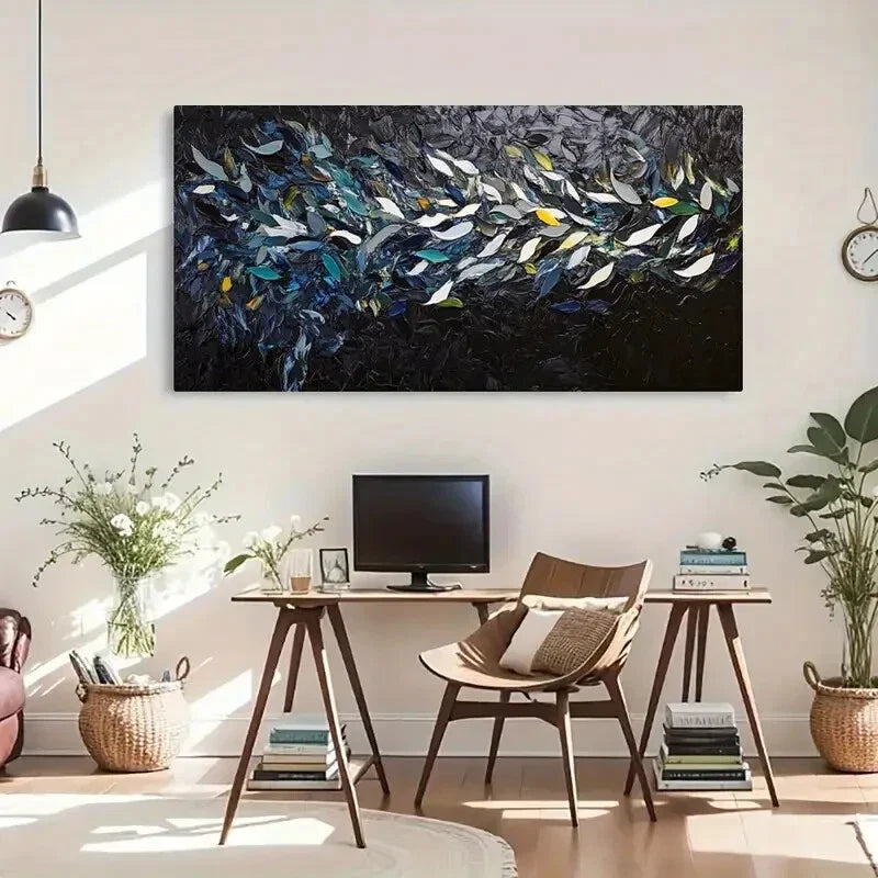 Contemporary Ocean Theme Wall Art Canvas Office Home Room Framed 80x45cm
