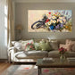 Vintage Motorcycle Vibrant Wall Art Canvas Office Home Room Framed 80x45cm