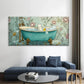 Rubber Duck in Floral Bubble Wall Art Canvas Office Home Room Framed 120x60cm