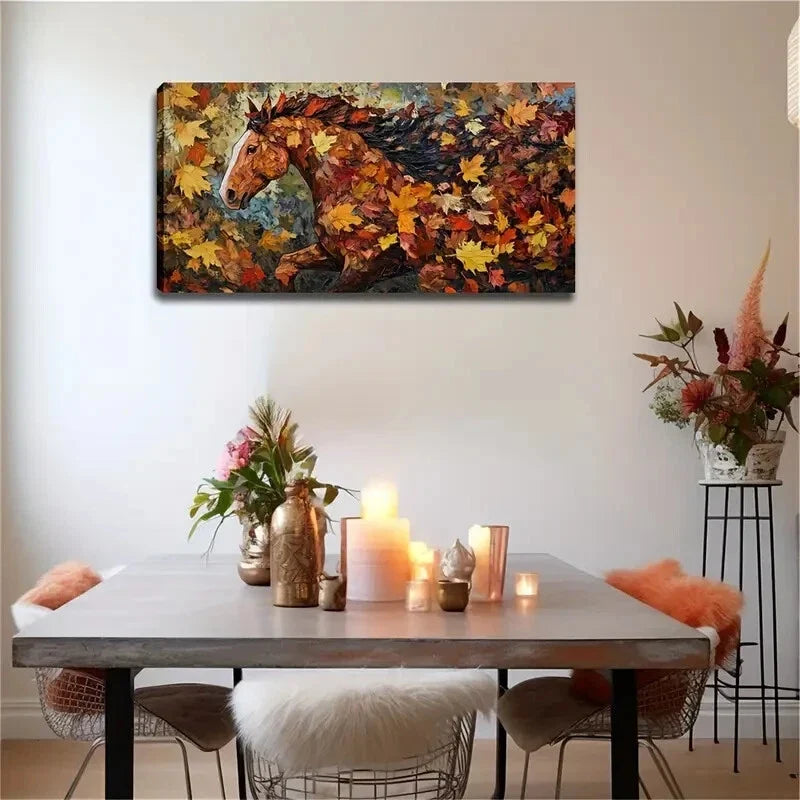 Colorful Autumn Leaves Acbstract Wall Art Canvas Office Home Room Framed 120x60cm
