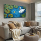 Realistic Swan Floating Water Wall Art Canvas Office Home Room Framed 80x45cm