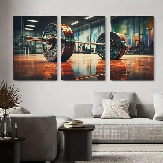 3pcs Gym Equipment Strength Gym Motivational Metal Print Ready to Hang Art