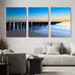 3pcs Serene Beach Sunset Tranquil Ocean Metal Print Ready to Hang Art