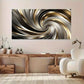 Abstract Silver & Golden Waves Wall Art Canvas Office Home Room Framed 120x60cm