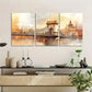 3pcs Vibrant Cityscape with Danube River Metal Print Ready to Hang Art