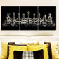 3pcs A chess board with Silvery pieces on it Metal Print Ready to Hang Art