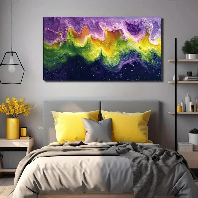 Abstract Ocean Wave Wall Art Canvas Office Home Room Framed 120x60cm