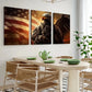 3pcs Abstract Bald Eagle Flying American Flag Wall Art Set Canvas Framed 40x60cm - High Quality Print 100% Australian Made Wall Canvas Ready to Hang