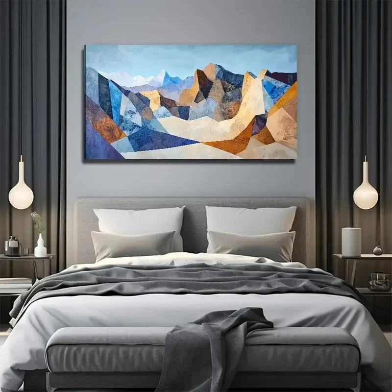 Exquisite Mountain Suitable Wall Art Canvas Office Home Room Framed 80x45cm