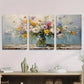 3pcs Vibrant Daisy Flower Vase Bouquet Metal Print Ready to Hang Art
