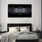 Black & White Line Circular Wall Art Canvas Office Home Room Framed 120x60cm