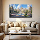 Fountain In The Garden Décor Wall Art Canvas Office Home Room Framed 120x60cm