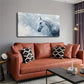 Realistic White Horse Decor Wall Art Canvas Office Home Room Framed 120x60cm