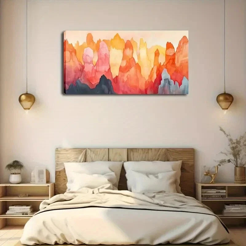Colorful Mountain Abstract Wall Art Canvas Office Home Room Framed 120x60cm