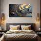 Meandering Interwoven Yellow Wall Art Canvas Office Home Room Framed 80x45cm