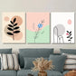 3pcs Modern Abstract Botanical Illustrations Wall Art Set Canvas Framed 40x60cm - High Quality Print 100% Australian Made Wall Canvas Ready to Hang