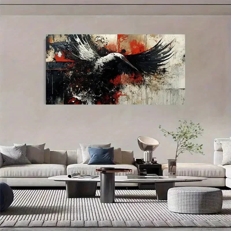 Abstract Bird Modern Minimalist Wall Art Canvas Office Home Room Framed 120x60cm