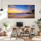 Vibrant Sunset Beach Scene Wall Art Canvas Office Home Room Framed 120x60cm