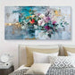 Floral Metallic Abstract Mural Wall Art Canvas Office Home Room Framed 120x60cm