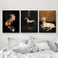 3pcs Spring Summer Goat Themed Artwork Metal Print Ready to Hang Art