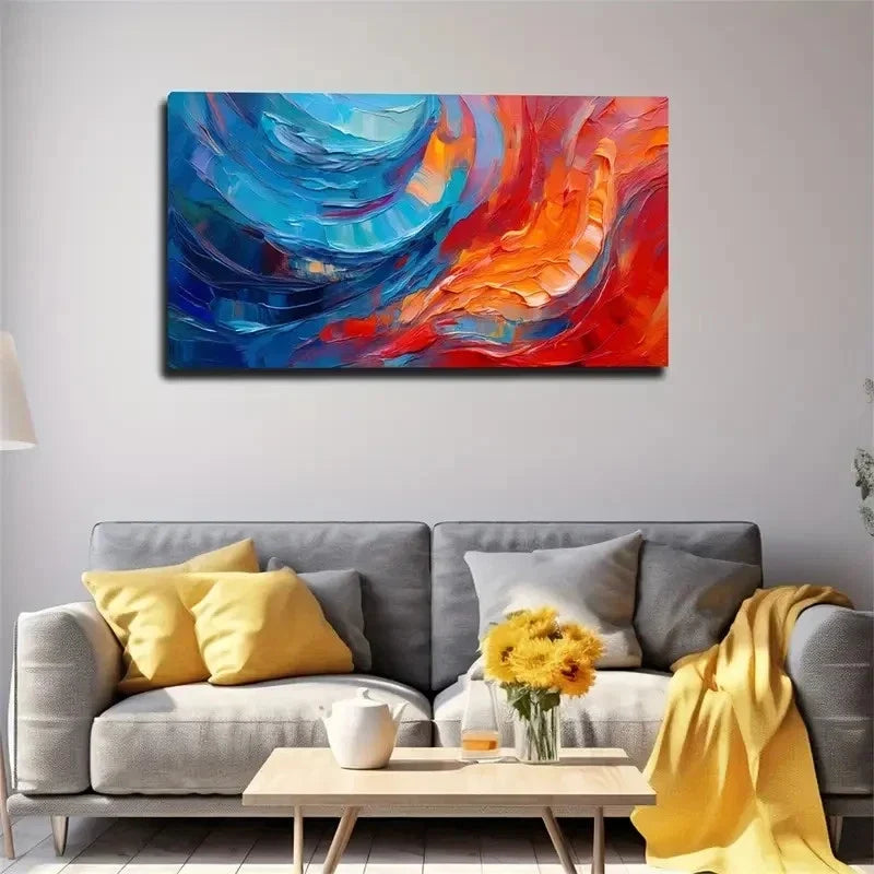 Peaceful Abstract Graphics Wall Art Cancvas Office Home Room Framed 120x60cm