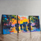 3pcs Elephant Walking Design Colorful Perfect Wall Art Set Canvas Framed 40x60cm - High Quality Print 100% Australian Made Wall Canvas Ready to Hang