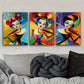 3pcs  Colorful and lively Abstract Violinist Wall Art Set Canvas Framed 40x60cm - High Quality Print 100% Australian Made Wall Canvas Ready to Hang