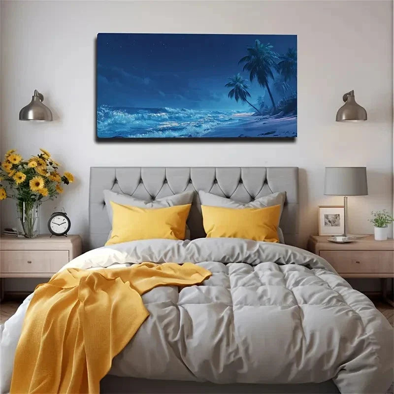 Extra Large Modern Coastal Wall Art Canvas Office Home Room Framed 120x60cm