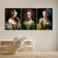 3pcs Eclectic Female Portraits with Headphones Wall Art Set Canvas Framed 40x60cm - High Quality Print 100% Australian Made Wall Canvas Ready to Hang