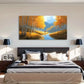 Yellow Tree Abstract Autumn Wall Art Canvas Office Home Room Framed 120x60cm