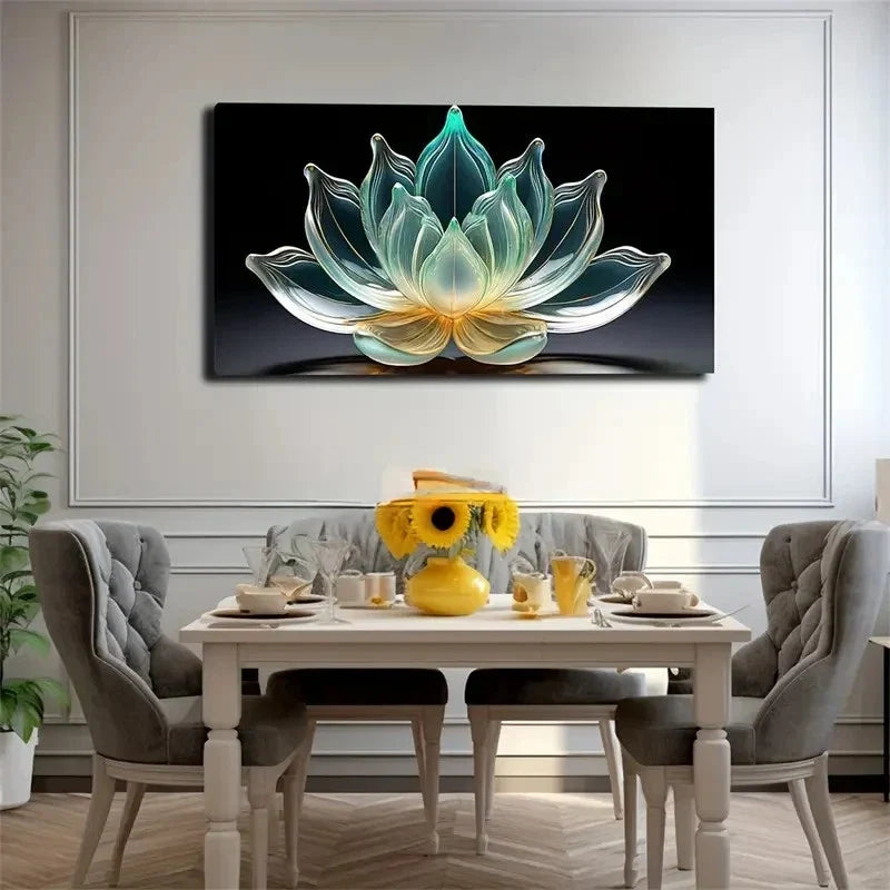Transparent Petals Wall Art Canvas Office Home Room Framed 80x45cm