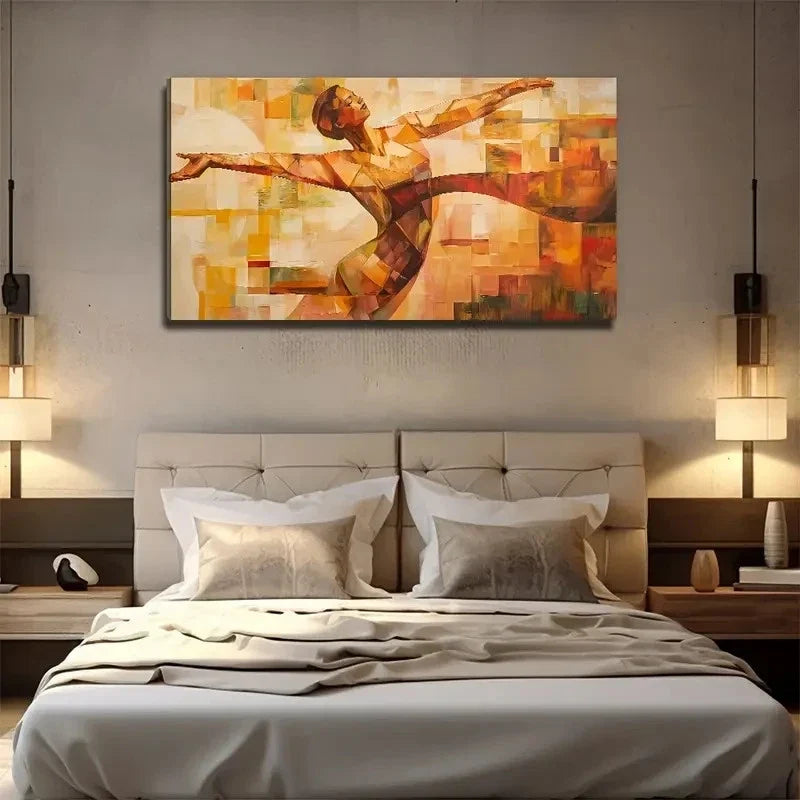Modern Gymnast In Motion Wall Art Canvas Office Home Room Framed 120x60cm