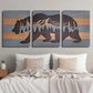3pcs Woodcut Style Tree Forest Bear Wall Art Set Canvas Framed 40x60cm - High Quality Print 100% Australian Made Wall Canvas Ready to Hang